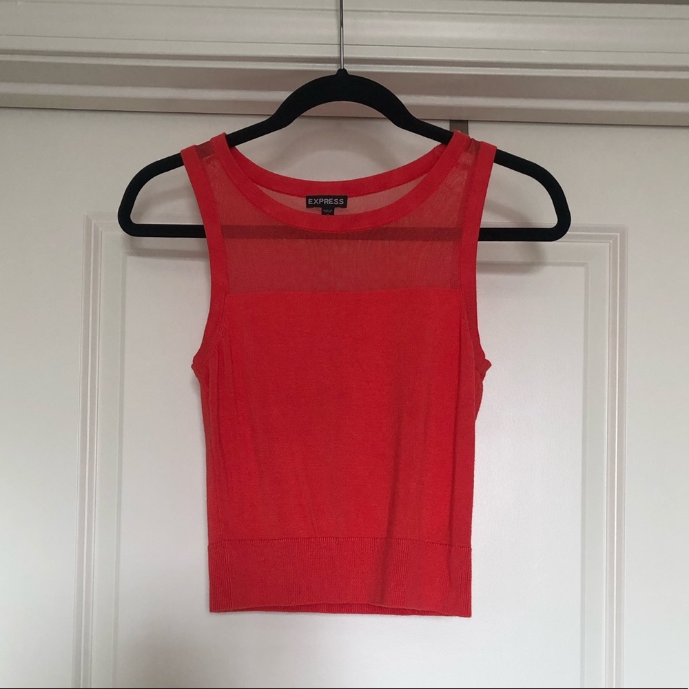 Coral Sweater Crop Top